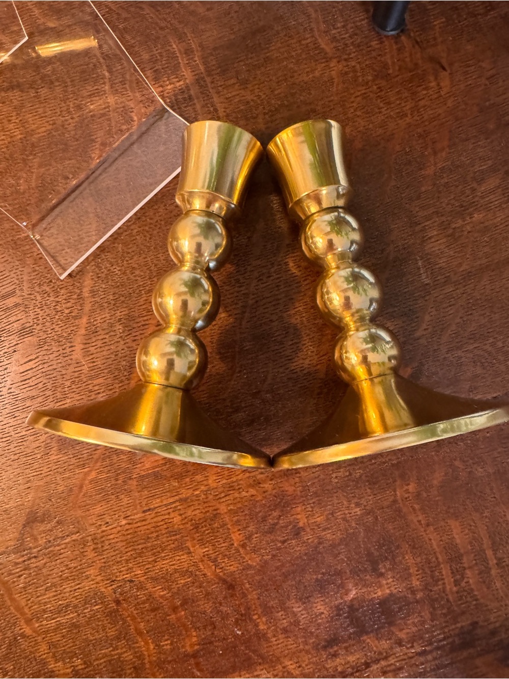 Pair of Anthropologie Lumiere Candle Holders in Gold- LIKE NEW! - Picture 4 of 7
